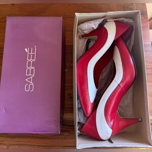 Vintage Leather Red and White Heels Size 7 Predictions